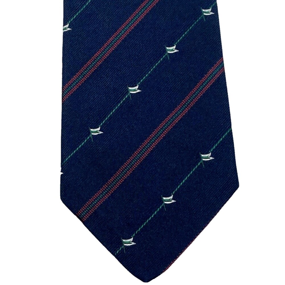 Brooks Brothers Makers Vtg Tie Repp Weave RARE Golf Stripe Nautical English Silk